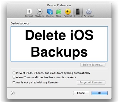delete ios backup files