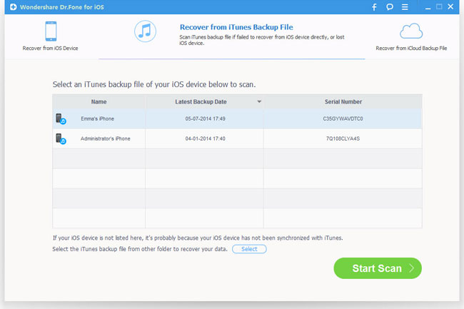 extract itunes backup and scan ipad